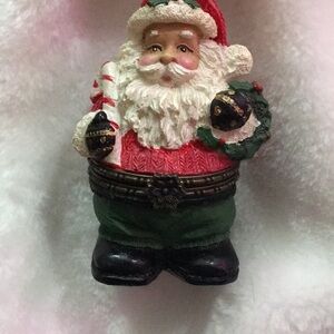 Festive Santa Claus Figurine - Red and Green